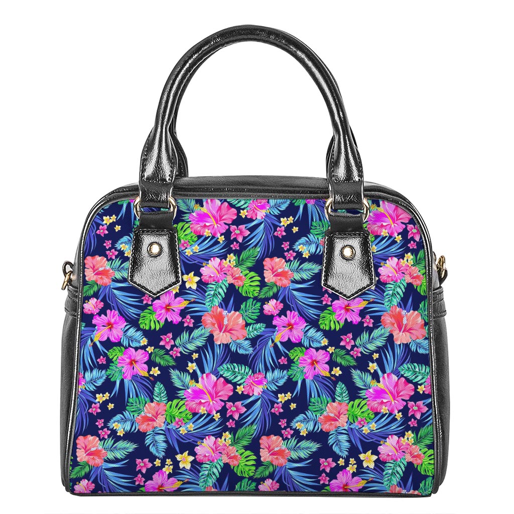 Hawaii Exotic Flowers Pattern Print Shoulder Handbag