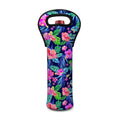Hawaii Exotic Flowers Pattern Print Single Neoprene Wine Tote