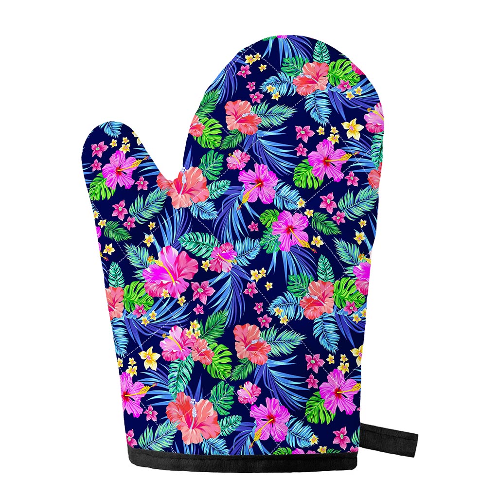 Hawaii Exotic Flowers Pattern Print Single Oven Mitt