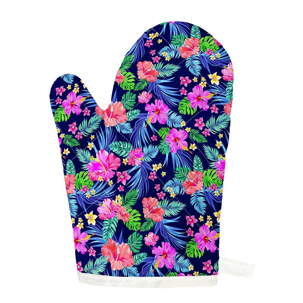 Hawaii Exotic Flowers Pattern Print Single Oven Mitt