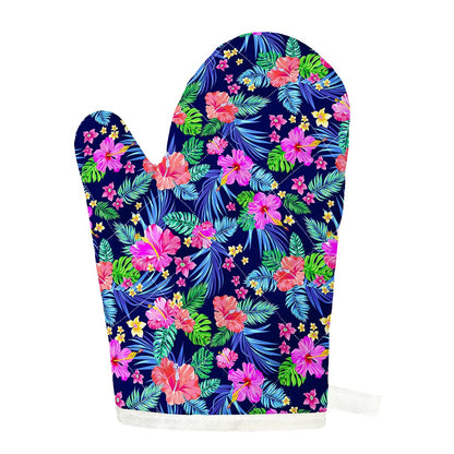 Hawaii Exotic Flowers Pattern Print Single Oven Mitt