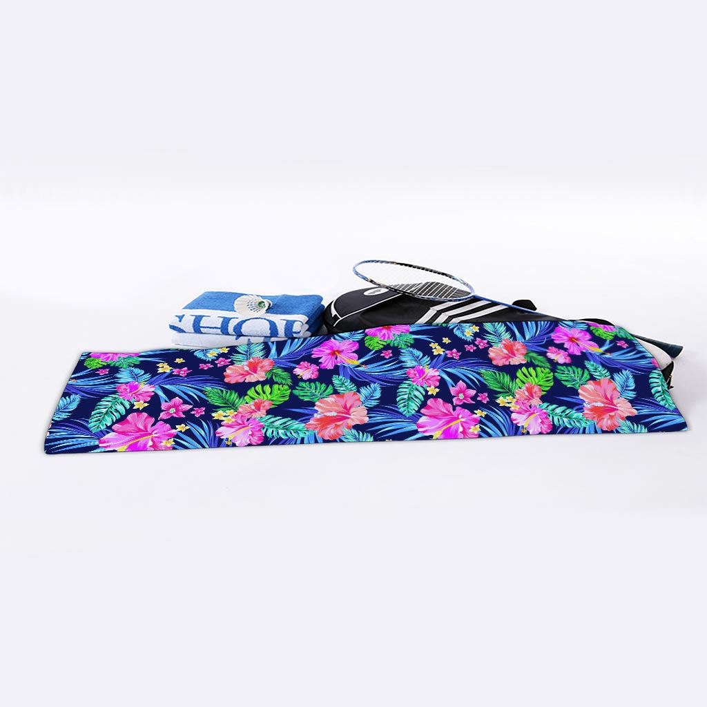 Hawaii Exotic Flowers Pattern Print Sports Towel