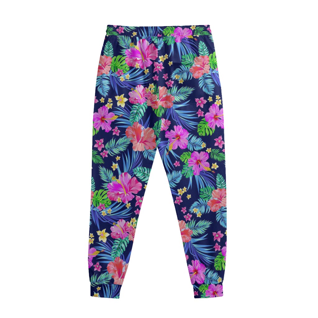 Hawaii Exotic Flowers Pattern Print Sweatpants
