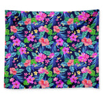 Hawaii Exotic Flowers Pattern Print Tapestry