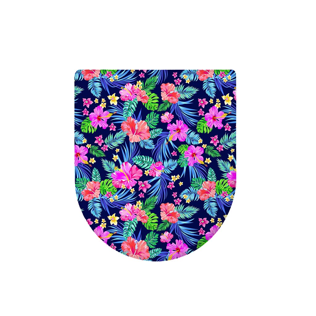 Hawaii Exotic Flowers Pattern Print Toilet Lid Cover
