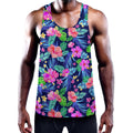 Hawaii Exotic Flowers Pattern Print Men's Workout Tank Top