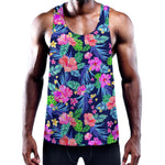 Hawaii Exotic Flowers Pattern Print Training Tank Top