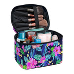 Hawaii Exotic Flowers Pattern Print Travel Makeup Bag