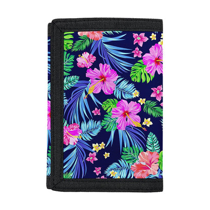 Hawaii Exotic Flowers Pattern Print Trifold Wallet
