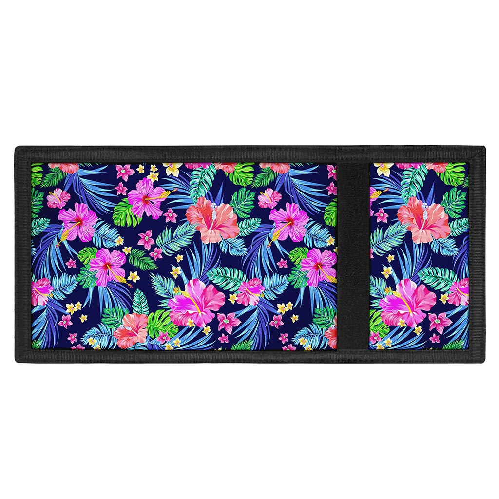 Hawaii Exotic Flowers Pattern Print Trifold Wallet