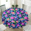 Hawaii Exotic Flowers Pattern Print Waterproof Round Tablecloth