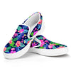 Hawaii Exotic Flowers Pattern Print White Slip On Sneakers