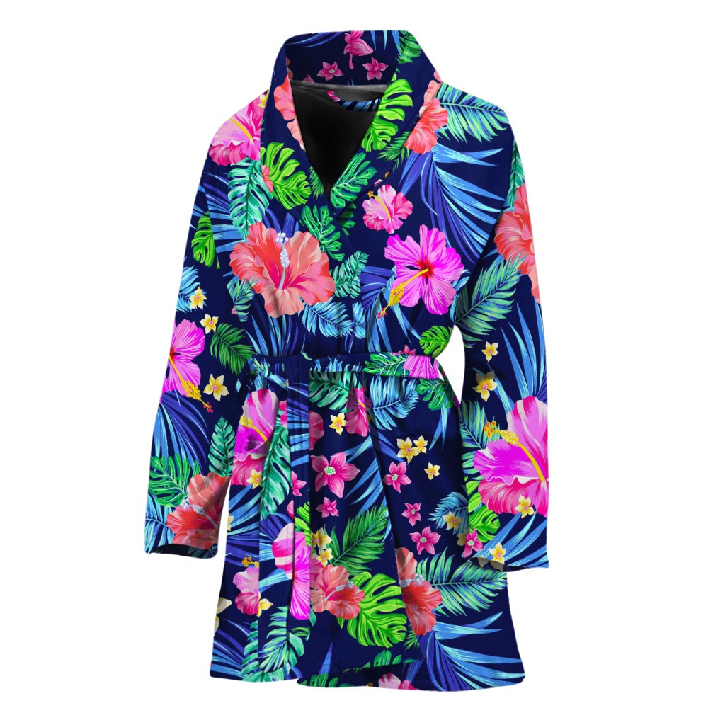 Hawaii Exotic Flowers Pattern Print Women's Bathrobe