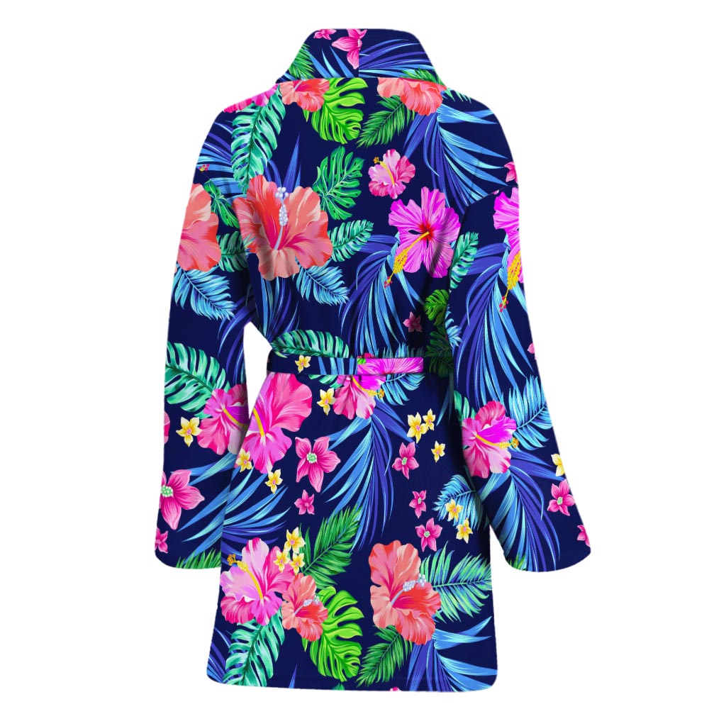 Hawaii Exotic Flowers Pattern Print Women's Bathrobe