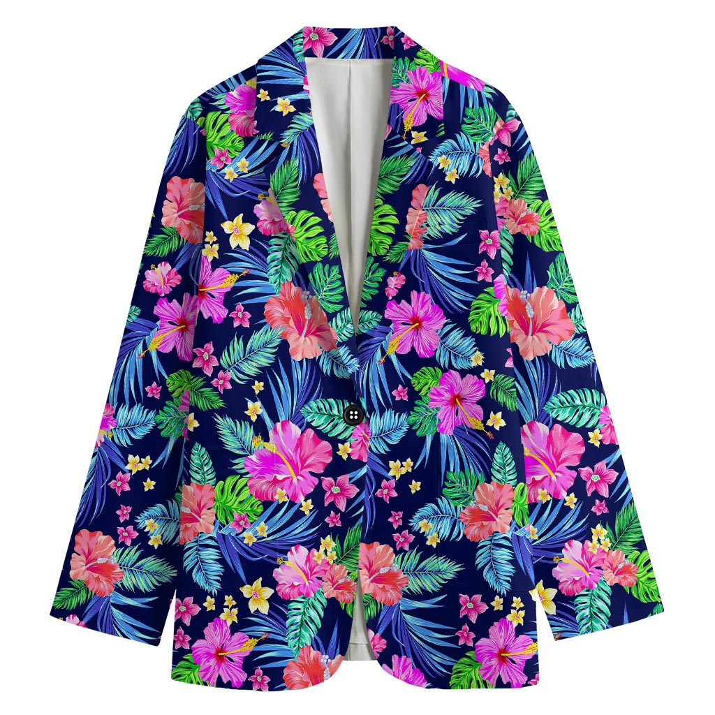 Hawaii Exotic Flowers Pattern Print Women's Blazer