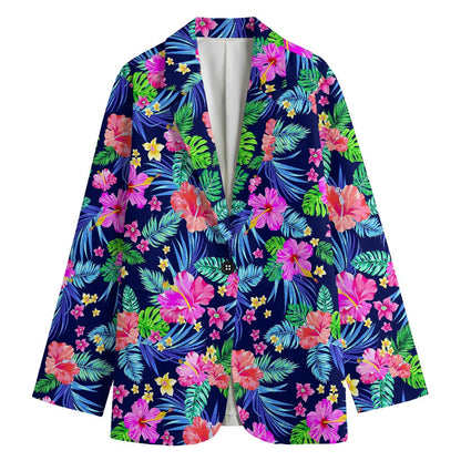 Hawaii Exotic Flowers Pattern Print Women's Blazer
