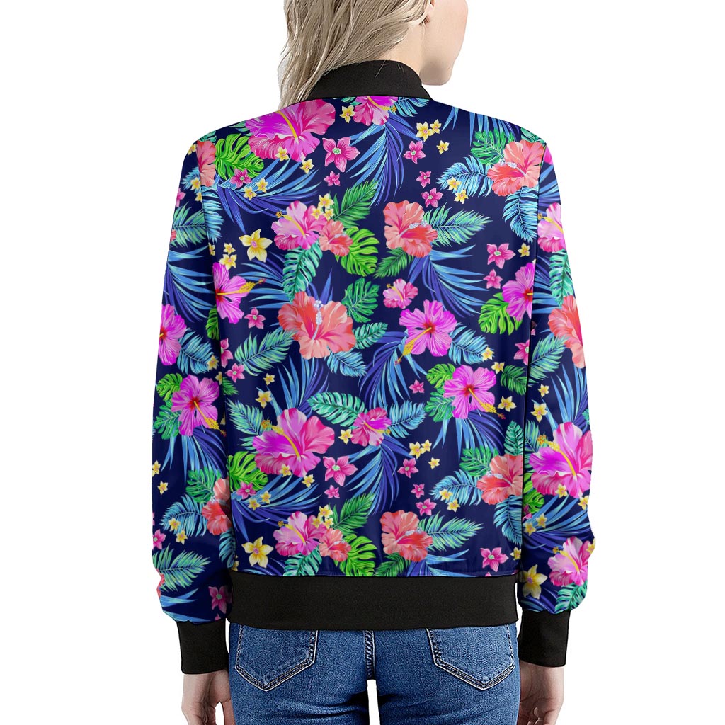 Hawaii Exotic Flowers Pattern Print Women's Bomber Jacket