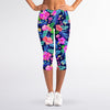 Hawaii Exotic Flowers Pattern Print Women's Capri Leggings