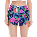 Hawaii Exotic Flowers Pattern Print Women's Split Running Shorts