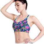 Hawaii Exotic Flowers Pattern Print Women's Sports Bra