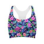 Hawaii Exotic Flowers Pattern Print Women's Sports Bra