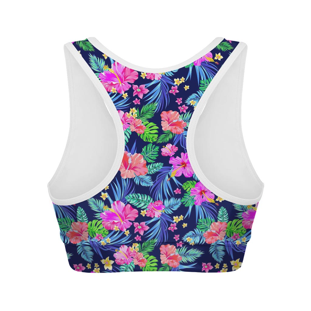 Hawaii Exotic Flowers Pattern Print Women's Sports Bra