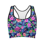 Hawaii Exotic Flowers Pattern Print Women's Sports Bra