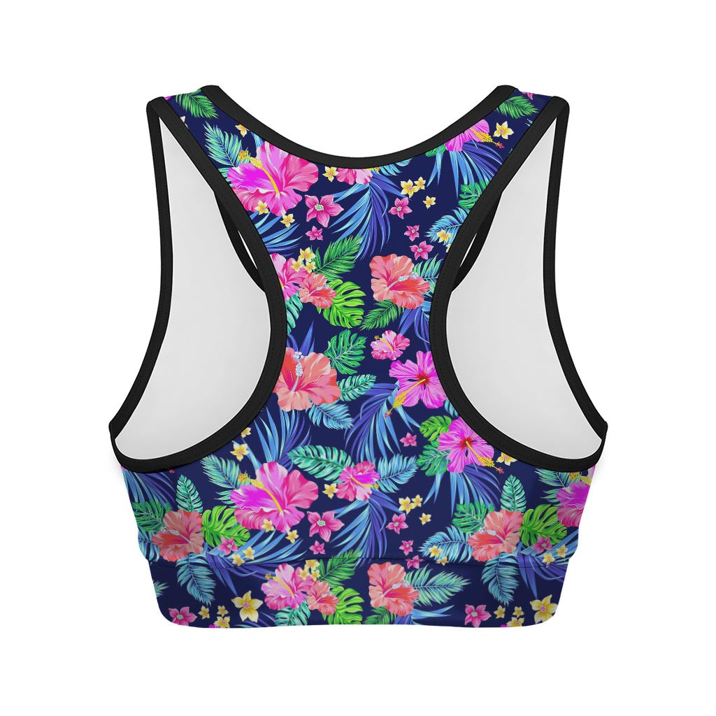 Hawaii Exotic Flowers Pattern Print Women's Sports Bra
