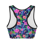 Hawaii Exotic Flowers Pattern Print Women's Sports Bra