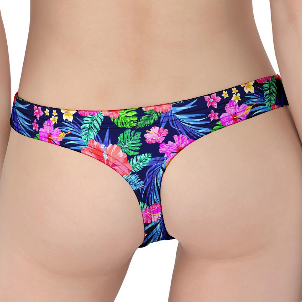 Hawaii Exotic Flowers Pattern Print Women's Thong