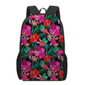 Hawaii Floral Flowers Pattern Print 17 Inch Backpack