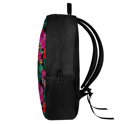 Hawaii Floral Flowers Pattern Print 17 Inch Backpack