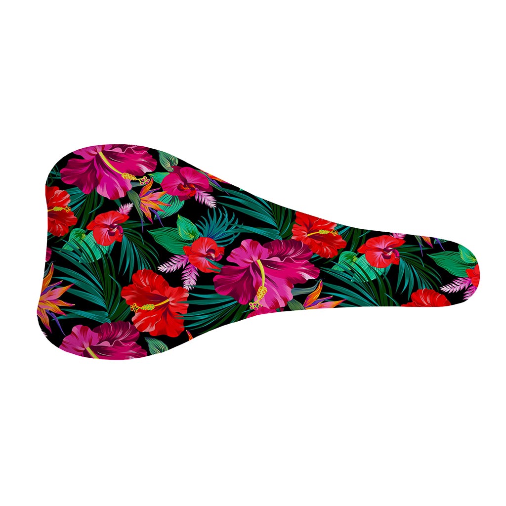 Hawaii Floral Flowers Pattern Print Bicycle Seat Cover
