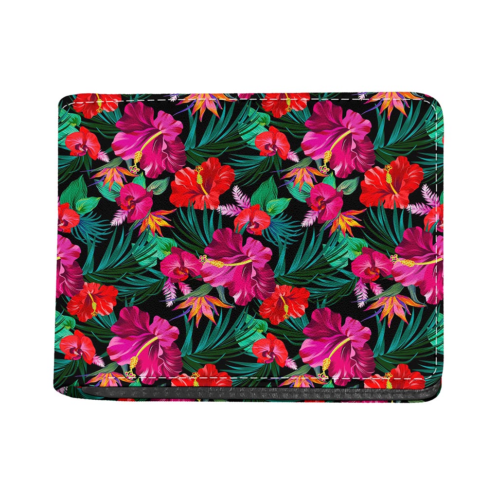 Hawaii Floral Flowers Pattern Print Bifold Wallet