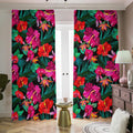 Hawaii Floral Flowers Pattern Print Dimout Pencil Pleat Curtains