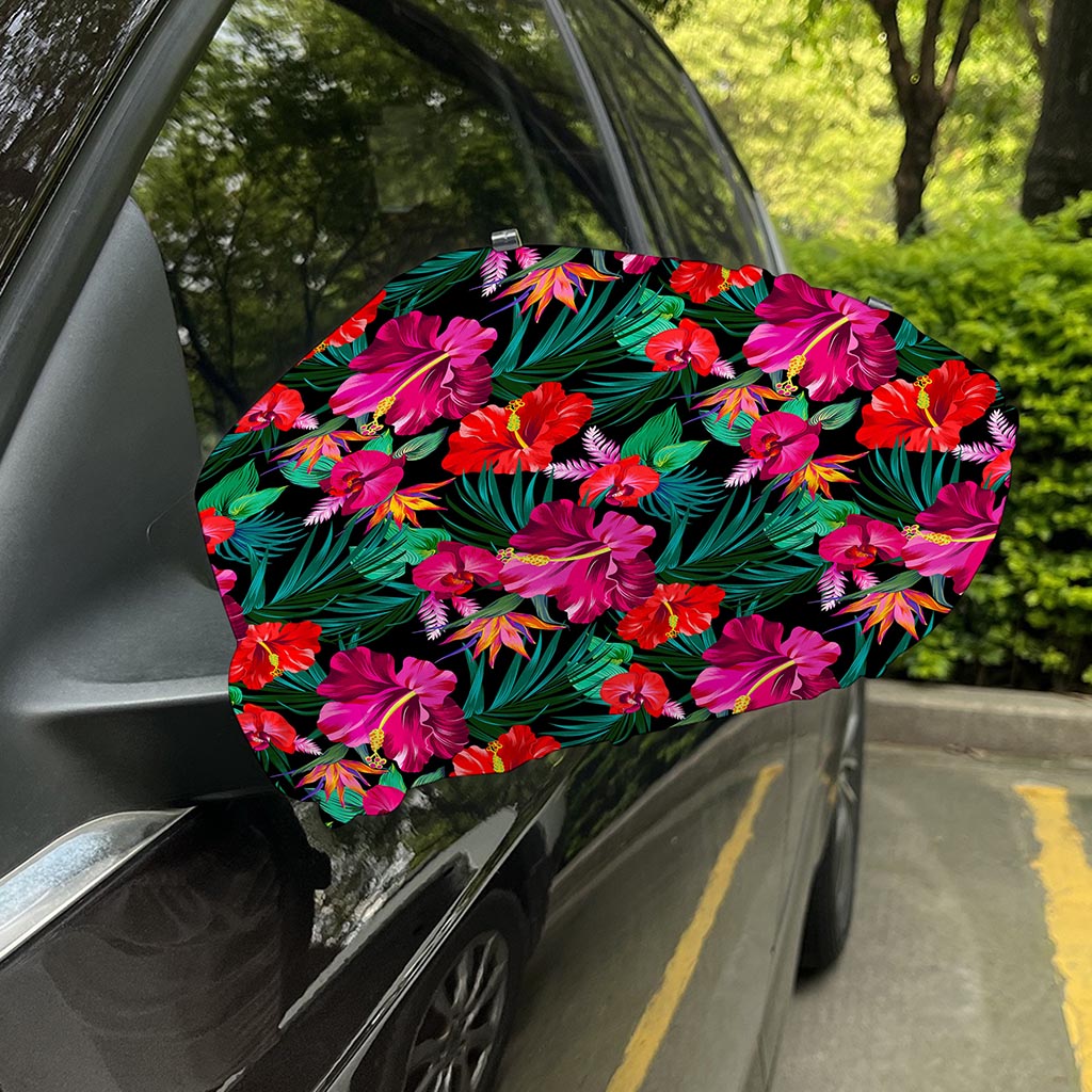 Hawaii Floral Flowers Pattern Print Car Side Mirror Covers