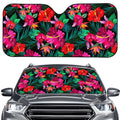 Hawaii Floral Flowers Pattern Print Car Windshield Sun Shade