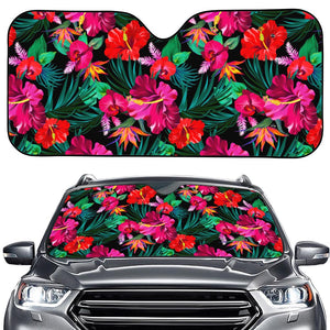 Hawaii Floral Flowers Pattern Print Car Windshield Sun Shade