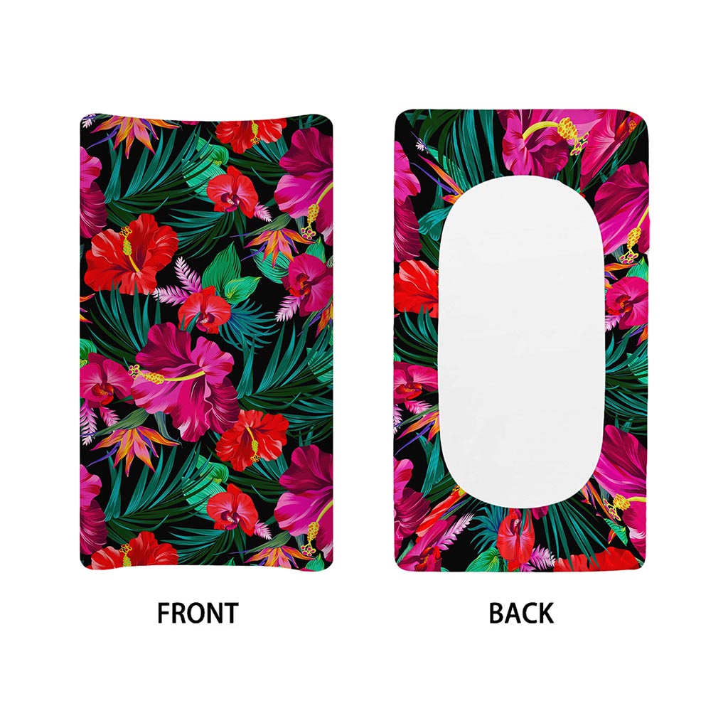 Hawaii Floral Flowers Pattern Print Changing Pad Cover