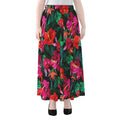Hawaii Floral Flowers Pattern Print Chiffon Maxi Skirt