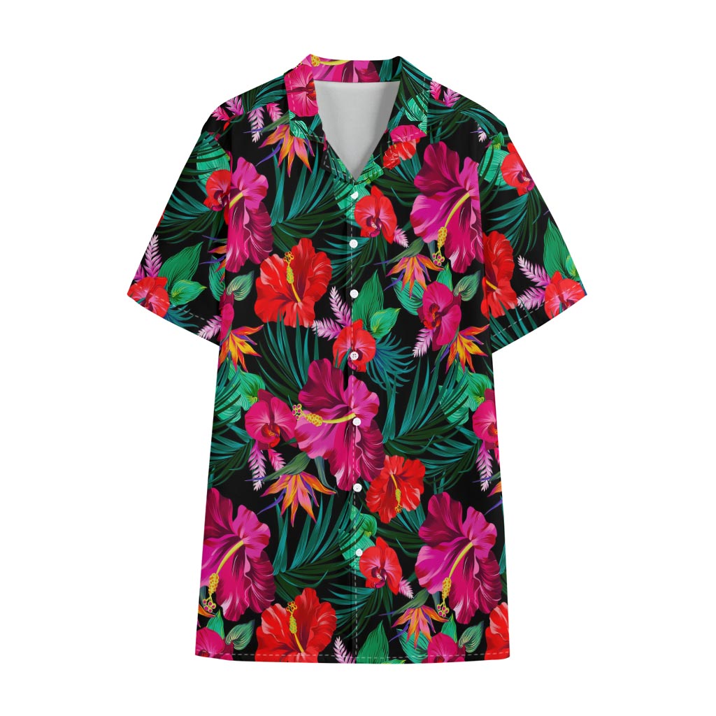 Hawaii Floral Flowers Pattern Print Cotton Hawaiian Shirt