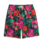 Hawaii Floral Flowers Pattern Print Cotton Shorts