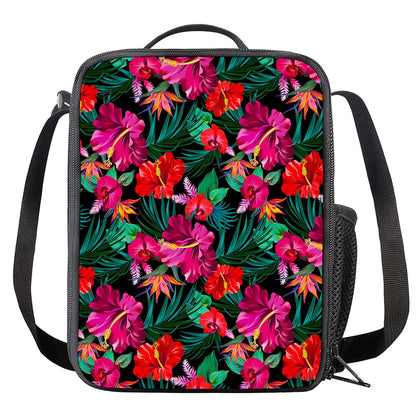 Hawaii Floral Flowers Pattern Print Crossbody Lunch Bag