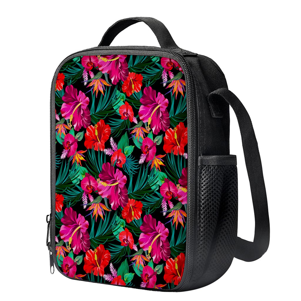 Hawaii Floral Flowers Pattern Print Crossbody Lunch Bag