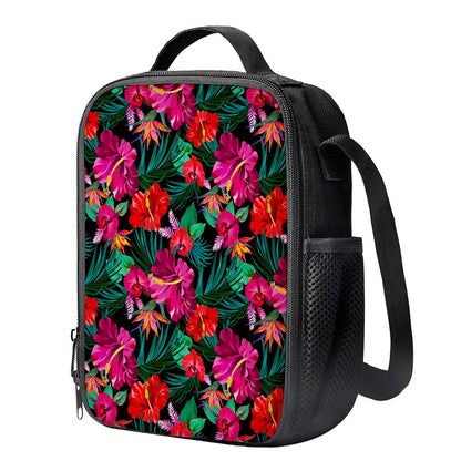Hawaii Floral Flowers Pattern Print Crossbody Lunch Bag
