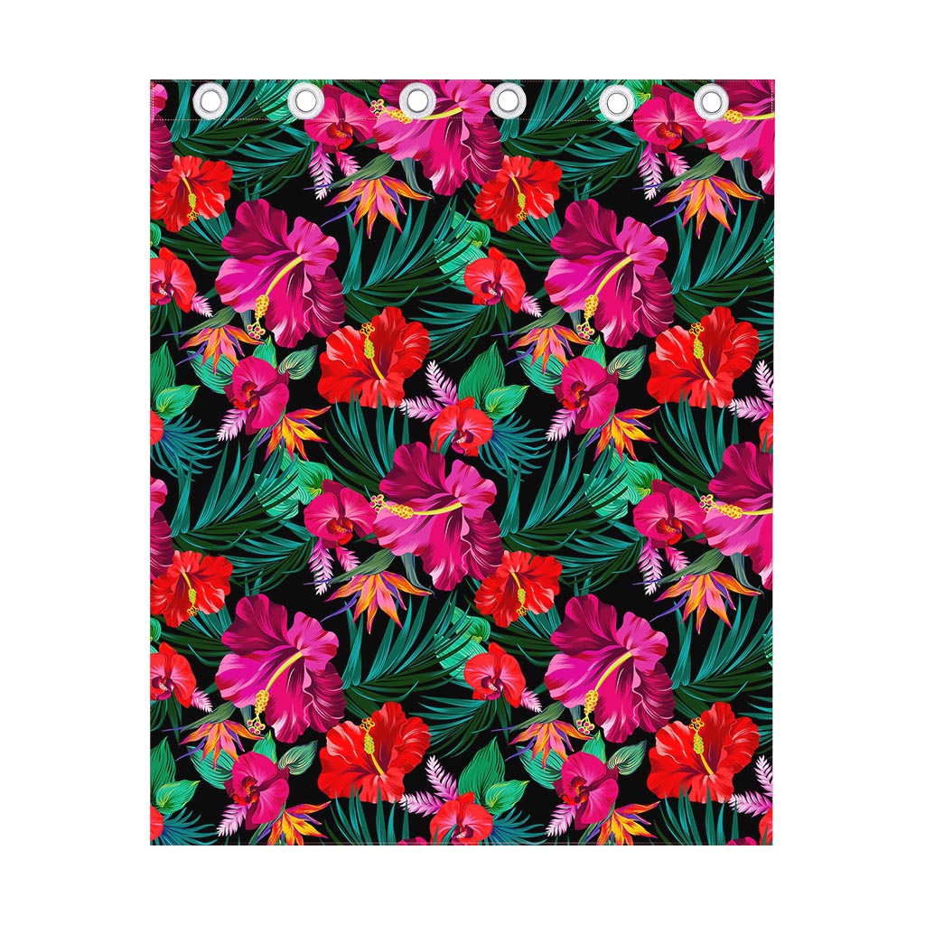 Hawaii Floral Flowers Pattern Print Curtain