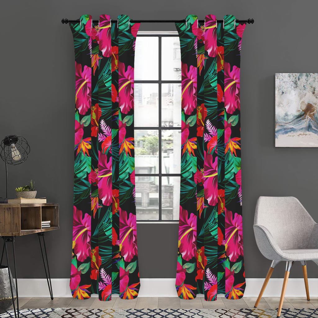 Hawaii Floral Flowers Pattern Print Curtain