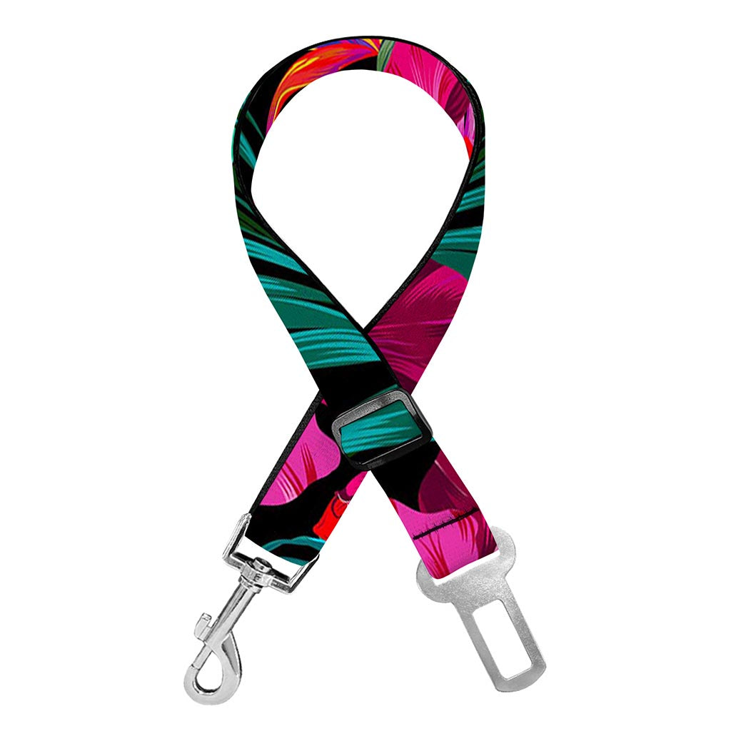 Hawaii Floral Flowers Pattern Print Dog Seat Belt
