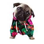 Hawaii Floral Flowers Pattern Print Dog Zip Up Hoodie