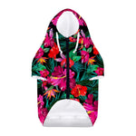 Hawaii Floral Flowers Pattern Print Dog Zip Up Hoodie